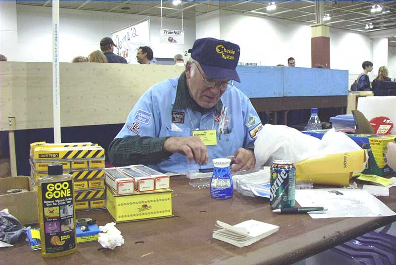 Oren repairing his trains